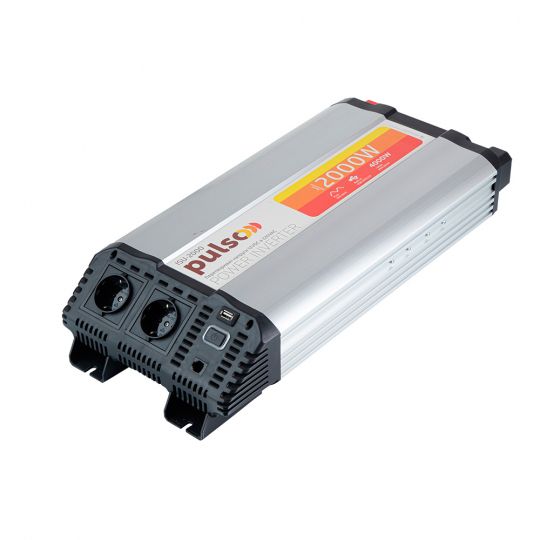 Pulso ISU-2000 12V-220V/2000W/USB-5VDC2.0A/прав.синус/клеммы преобразователь напряжения (инвертор)