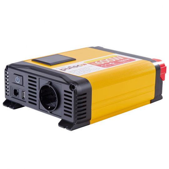 Pulso ISU-600 12V-220V/600W/LCD/USB-5VDC2.0A/прав.синус/клеми преобразователь напряжения (инвертор)