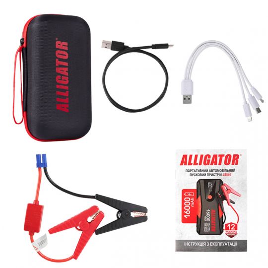 Alligator Пусковий пристрій Jump Starter 400A/800A 16000mAh з функцією Power Bank Alligator Пусковий пристрій Jump Starter 400A/800A 16000mAh з функцією Power Bank