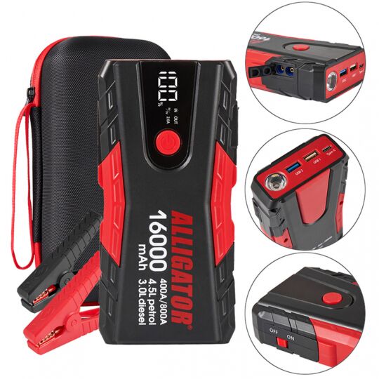 Alligator Пусковий пристрій Jump Starter 400A/800A 16000mAh з функцією Power Bank Alligator Пусковий пристрій Jump Starter 400A/800A 16000mAh з функцією Power Bank