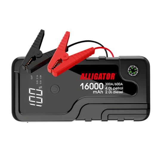 Alligator Пусковий пристрій Jump Starter 300A/600A 16000mAh з функцією Power Bank Alligator Пусковий пристрій Jump Starter 300A/600A 16000mAh з функцією Power Bank