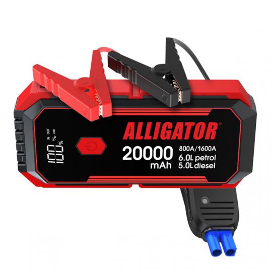 Alligator Пусковий пристрій Jump Starter 800A/1600A 20000mAh зі Smart-клемами з функцією Power Bank