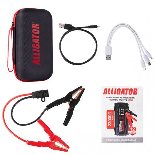 Alligator Пусковий пристрій Jump Starter 1000A/2000A 22000mAh з функцією Power Bank Alligator Пусковий пристрій Jump Starter 1000A/2000A 22000mAh з функцією Power Bank