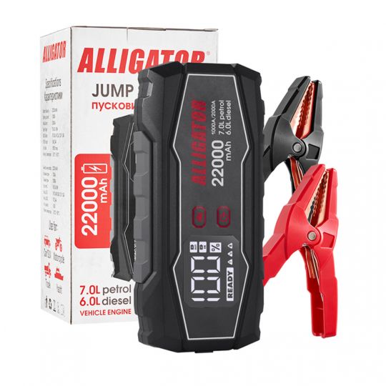 Alligator Пусковий пристрій Jump Starter 1000A/2000A 22000mAh з функцією Power Bank Alligator Пусковий пристрій Jump Starter 1000A/2000A 22000mAh з функцією Power Bank