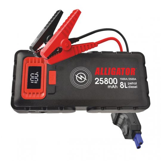Alligator Пусковий пристрій Jump Starter 1500A/2500A 25800mAh зі Smart-клемами та безпровідною зарядкою Alligator Пусковий пристрій Jump Starter 1500A/2500A 25800mAh зі Smart-клемами та безпровідною зарядкою