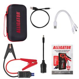 Alligator Пусковий пристрій Jump Starter 1500A/2500A 25800mAh зі Smart-клемами та безпровідною зарядкою