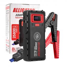 Alligator Пусковий пристрій Jump Starter 1500A/2500A 25800mAh зі Smart-клемами та безпровідною зарядкою