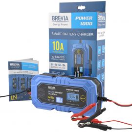 Brevia Зарядний пристрій АКБ Power 1000 6V/12V 10A для будь-яких типів акумуляторів
