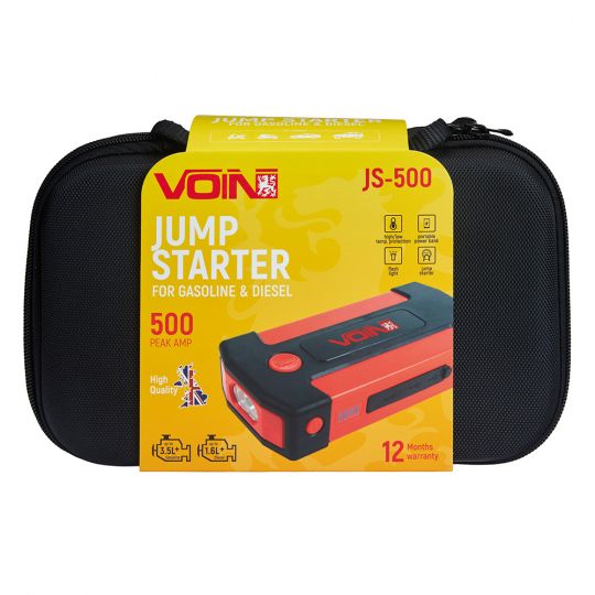VOIN JS-500 Пуско-зарядний пристрій 9000mAh/33,3Wh/12V START-250A/500A/ліхтар VOIN JS-500 Пуско-зарядний пристрій 9000mAh/33,3Wh/12V START-250A/500A/ліхтар