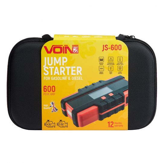 VOIN JS-600 Пуско-зарядний пристрій 12000mAh/44,4Wh/12V START-300A/600A/ліхтар VOIN JS-600 Пуско-зарядний пристрій 12000mAh/44,4Wh/12V START-300A/600A/ліхтар