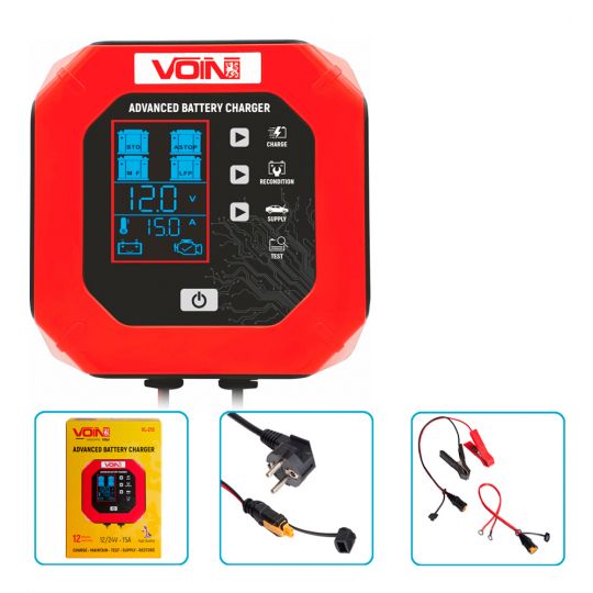 VOIN VL-215 12/24V/15A/3-200AHR/LCD Зарядний пристрій для АКБ (Iмпульсний) VOIN VL-215 12/24V/15A/3-200AHR/LCD Зарядний пристрій для АКБ (Iмпульсний)