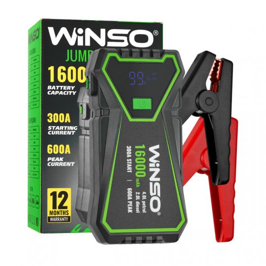Winso Пусковий пристрій Jump Starter 300A/600A 16000mAh з функцією Power Bank Winso Пусковий пристрій Jump Starter 300A/600A 16000mAh з функцією Power Bank