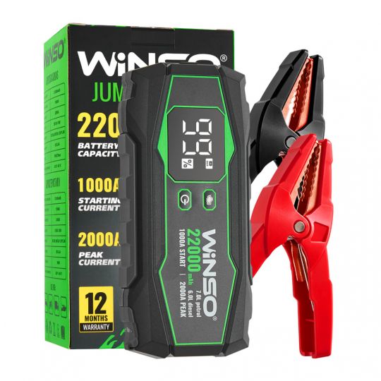 Winso Пусковий пристрій Jump Starter 1000A/2000A 22000mAh з функцією Power Bank