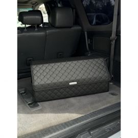 City Car Органайзер у багажник авто з екошкіри (чорний ромб/чорна нитка) [65*30*30 см]