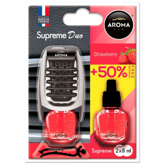 Aroma Car Supreme DUO Slim Strawberry Клубника 8ml Ароматизатор на обдув Aroma Car Supreme DUO Slim Strawberry Клубника 8ml Ароматизатор на обдув