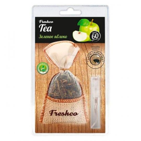 Azard Tea Freshco Зеленое яблоко Ароматизатор-мешочек подвесной с натуральным чаем Azard Tea Freshco Зеленое яблоко Ароматизатор-мешочек подвесной с натуральным чаем