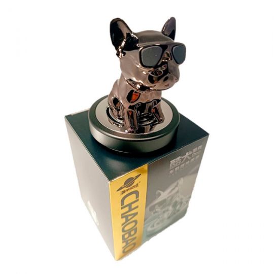 Ароматизатор на торпеду собака Bulldog з головою, що хитається [чорний]