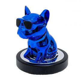 Ароматизатор на торпеду собака Bulldog з головою, що хитається [синій]