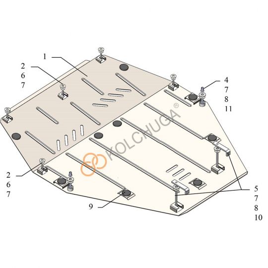 Kolchuga Защита двигателя, КПП на Alfa Romeo Brera '05-10