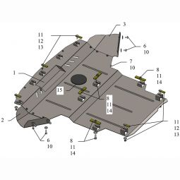 Kolchuga Защита двигателя, КПП и радиатора на Audi A4 B6 '00-04