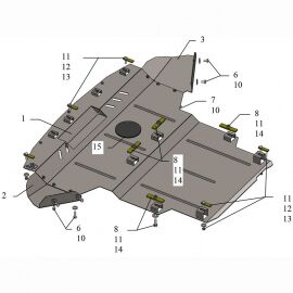 Kolchuga Защита двигателя, КПП и радиатора на Audi A4 B6 '00-04