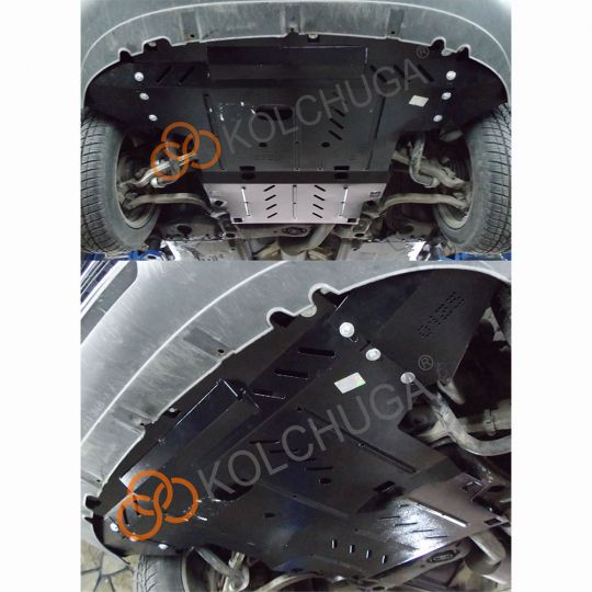 Kolchuga Защита двигателя, КПП и радиатора на Audi A4 B6 '00-04 (ZiPoFlex-оцинковка)