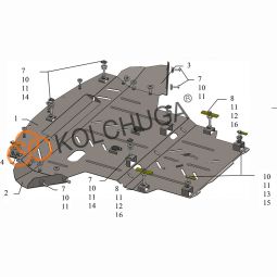 Kolchuga Защита двигателя, КПП и радиатора на Audi A4 B6 '00-04