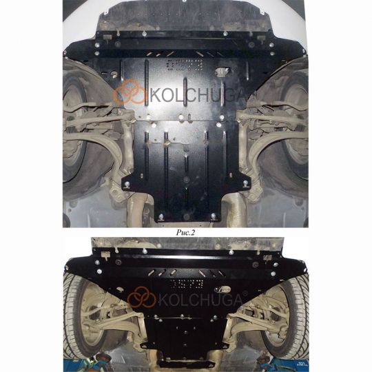 Kolchuga Защита двигателя, КПП и радиатора на Audi A4 B8 '07-11 (ZiPoFlex-оцинковка)