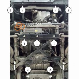 Kolchuga Защита двигателя и КПП на Audi A4 B8 '11-15 (ZiPoFlex-оцинковка)