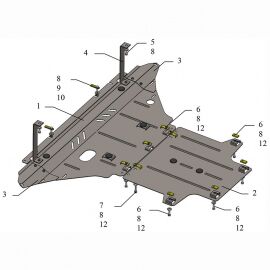 Kolchuga Защита двигателя, КПП и радиатора на Audi A5 I '07-11 (ZiPoFlex-оцинковка)