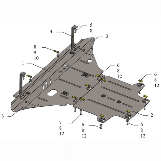 Kolchuga Защита двигателя, КПП и радиатора на Audi A5 I '07-11 (ZiPoFlex-оцинковка) Kolchuga Защита двигателя, КПП и радиатора на Audi A5 I '07-11 (ZiPoFlex-оцинковка)