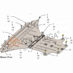 Kolchuga Защита двигателя, КПП и радиатора на Audi A5 I '11-16 (ZiPoFlex-оцинковка)