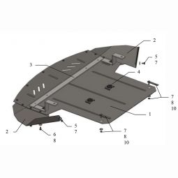 Kolchuga Защита двигателя, КПП и радиатора на Audi A8 D2 2000