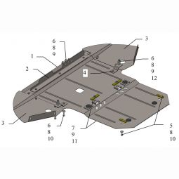 Kolchuga Защита двигателя, КПП и радиатора на Audi A8 D3 '02-09 (ZiPoFlex-оцинковка)