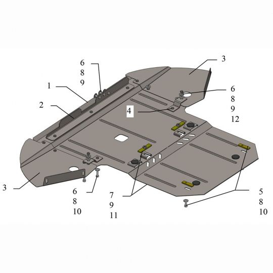 Kolchuga Защита двигателя, КПП и радиатора на Audi A8 D3 '02-09 (ZiPoFlex-оцинковка)