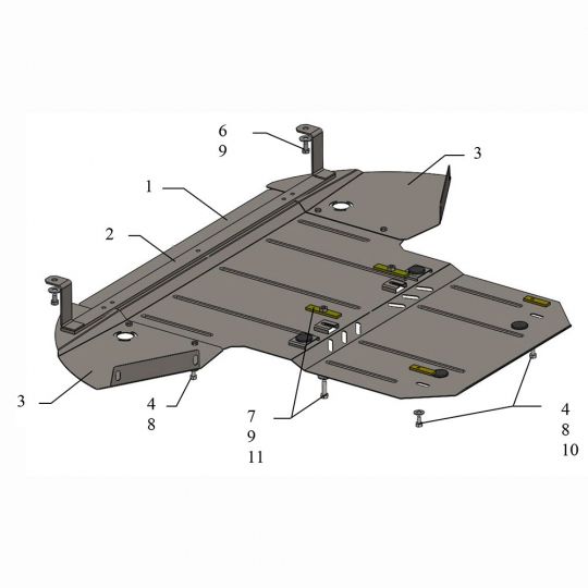 Kolchuga Защита двигателя, КПП и радиатора на Audi A8 D3 '02-09