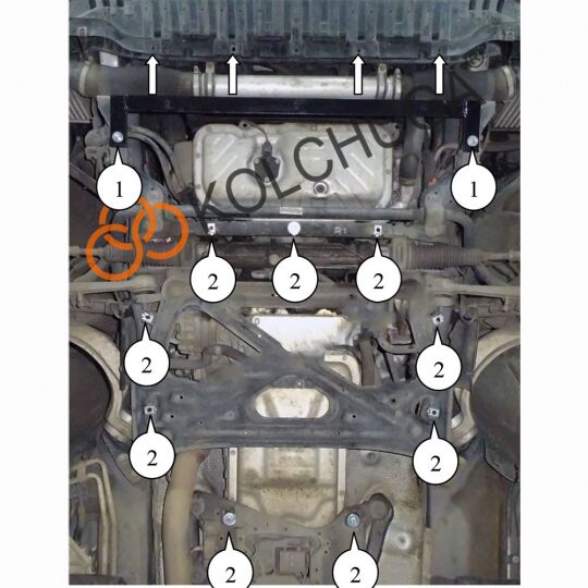 Kolchuga Защита двигателя, КПП и радиатора на Audi A8 D4 L '10-17 (ZiPoFlex-оцинковка)