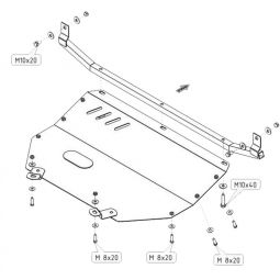 Kolchuga Защита двигателя на Audi 80 B3 '86-91