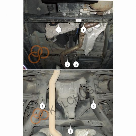 Kolchuga Защита раздатки и заднего моста на Audi Q7 I '05-15 (ZiPoFlex-оцинковка)