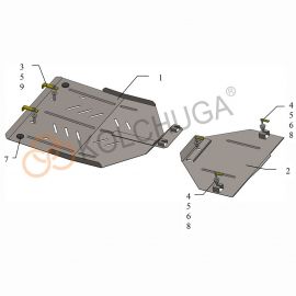 Kolchuga Защита раздатки и заднего моста на Audi Q7 I '05-15 (ZiPoFlex-оцинковка)