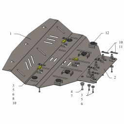 Kolchuga Защита радиатора и частично двигателя на BMW X3 (E83) '03-10