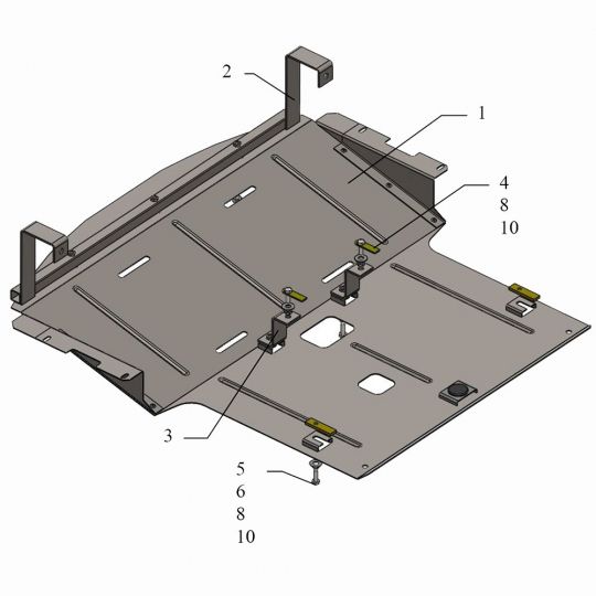 Kolchuga Защита двигателя и радиатора на BMW 5 (E60/E61) '03-10 (ZiPoFlex-оцинковка) Kolchuga Защита двигателя и радиатора на BMW 5 (E60/E61) '03-10 (ZiPoFlex-оцинковка)