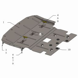 Kolchuga Защита двигателя и радиатора на BMW 5 (F10/F11) '10- 528i