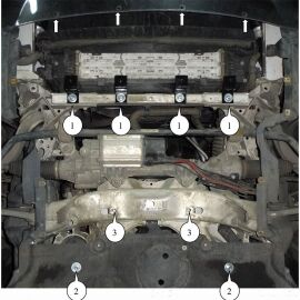 Kolchuga Защита двигателя, радиатора и рулевых реек на BMW 5 (F10/F11) '10- 520i