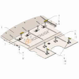 Kolchuga Защита двигателя, радиатора и рулевых реек на BMW 5 (F10/F11) '10- 520i