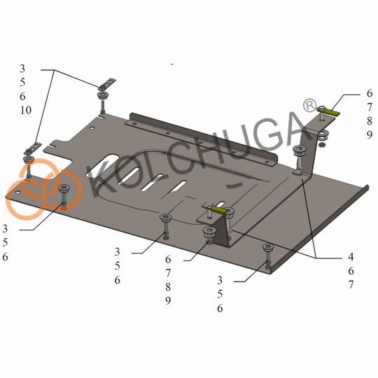 Kolchuga Защита КПП на BMW X3 (F25) '10-17 xDrive (ZiPoFlex-оцинковка) Kolchuga Защита КПП на BMW X3 (F25) '10-17 xDrive (ZiPoFlex-оцинковка)