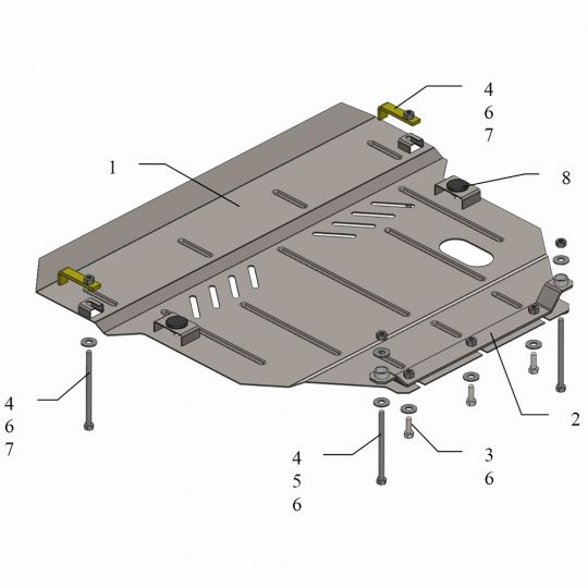 Kolchuga Защита двигателя, КПП и радиатора на BYD F6 '07- Kolchuga Защита двигателя, КПП и радиатора на BYD F6 '07-