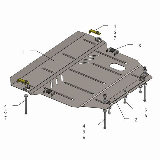 Kolchuga Защита двигателя, КПП и радиатора на BYD G6 '10- Kolchuga Защита двигателя, КПП и радиатора на BYD G6 '10-
