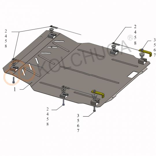 Kolchuga Защита двигателя и КПП на Cadillac ELR '13-16 Kolchuga Защита двигателя и КПП на Cadillac ELR '13-16