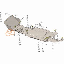 Kolchuga Защита двигателя, КПП, радиатора и РКПП на Cadillac Escalade GMT 900 '07-14 (ZiPoFlex-оцинковка)